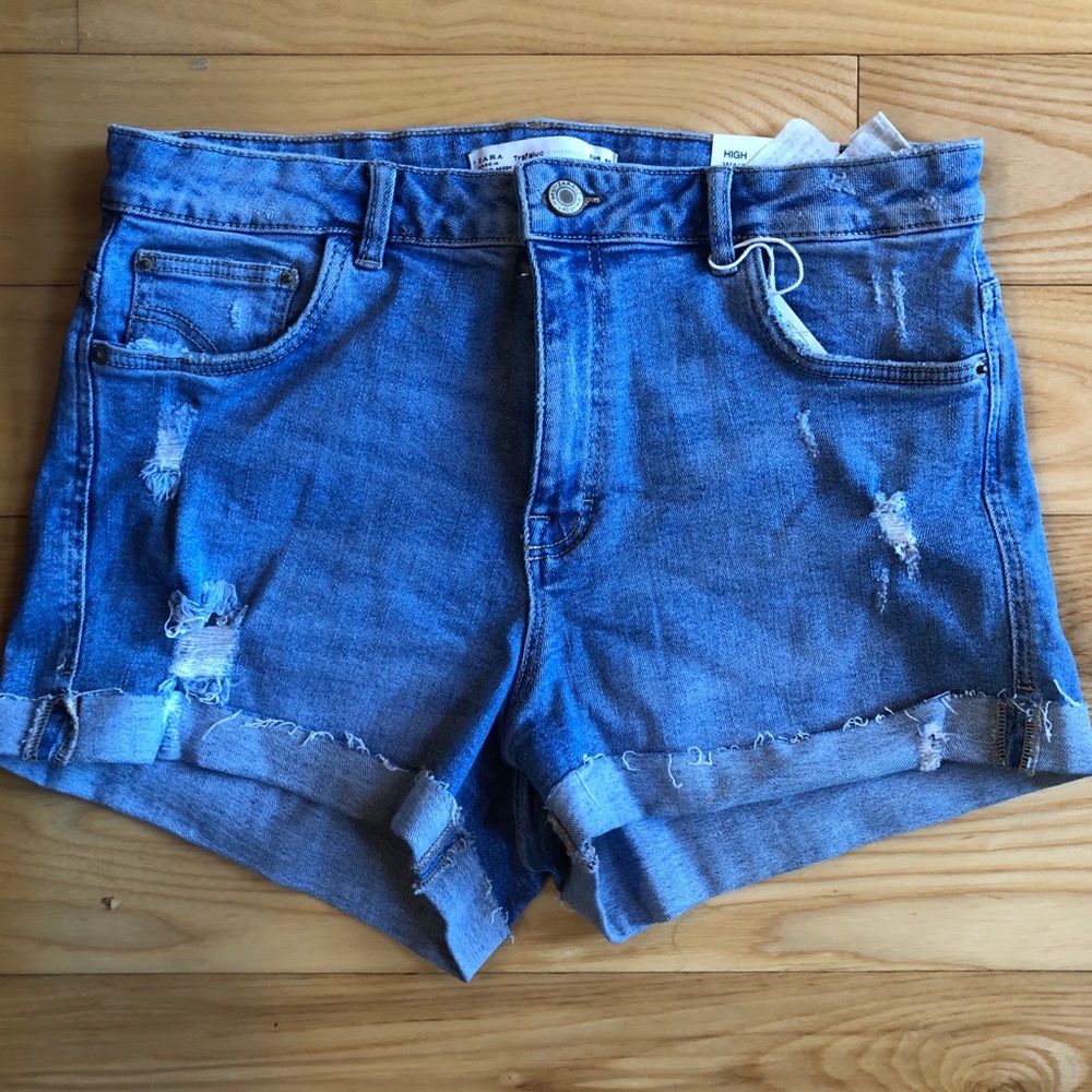 Zara High Rise Denim Shorts